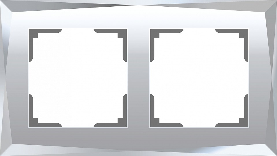 Рамка на 2 поста werkel diamant (зеркальный) w0021220