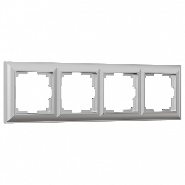 Рамка на 4 поста werkel fiore (серебряный) w0042206
