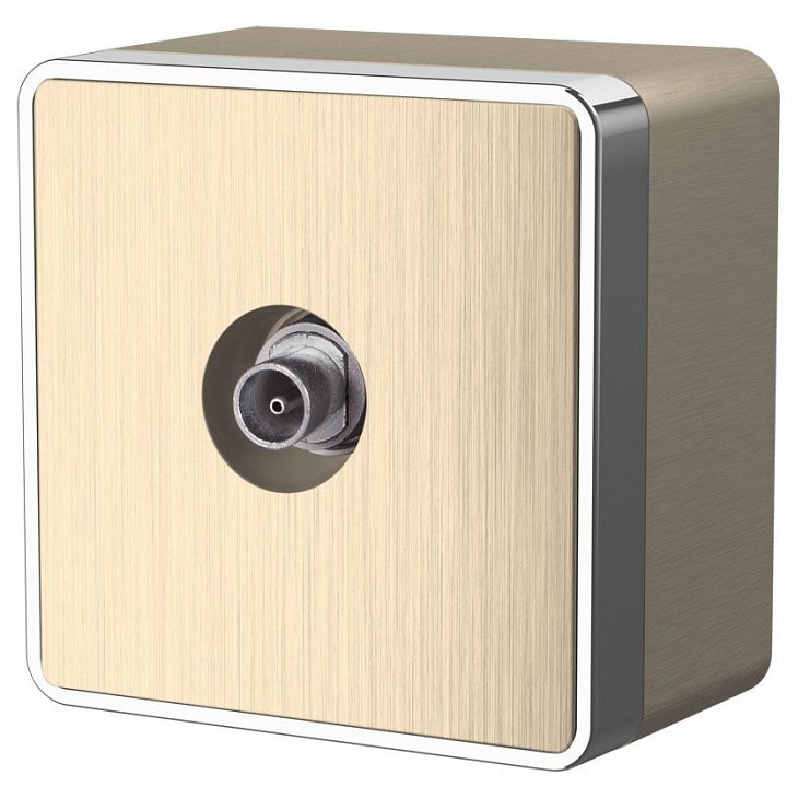 Тв-розетка оконечная без рамки werkel gallant (шампань рифленый) w5083010