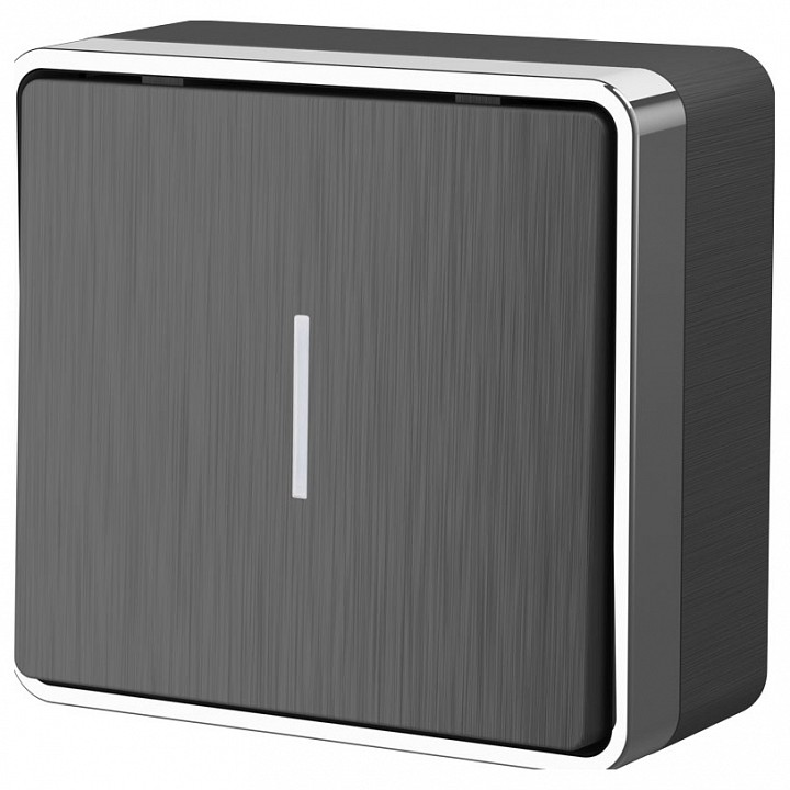 Выключатель одноклавишный с подсветкой werkel gallant (графит рифленый) w5010104