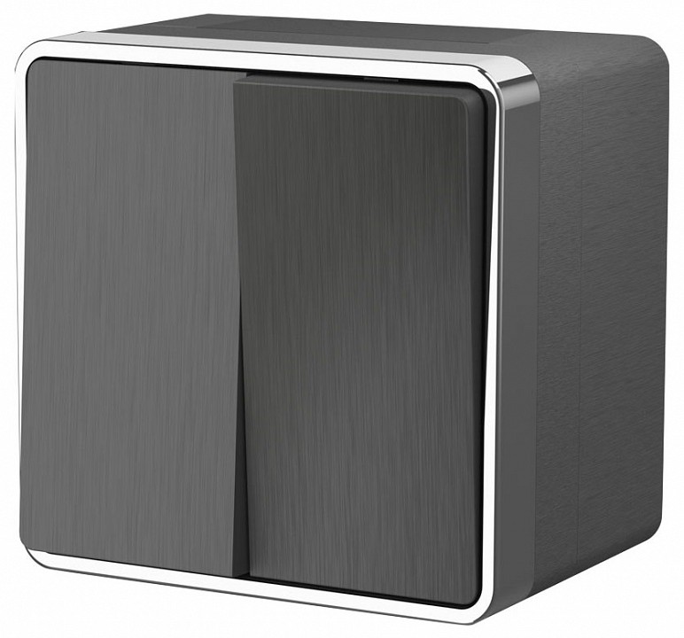 Выключатель двухклавишный влагозащищенный werkel gallant (графит рифленый) w5020204