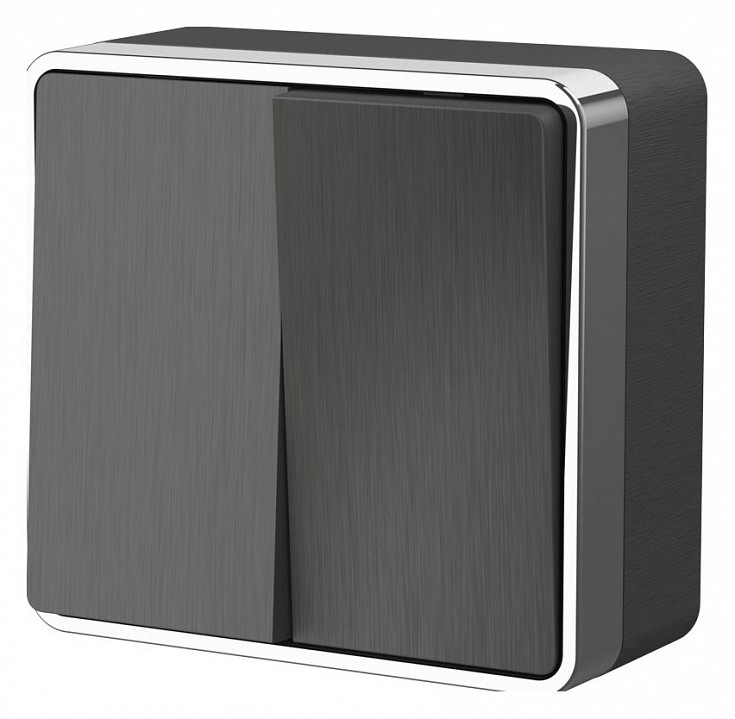 Выключатель двухклавишный werkel gallant (графит рифленый) w5020004