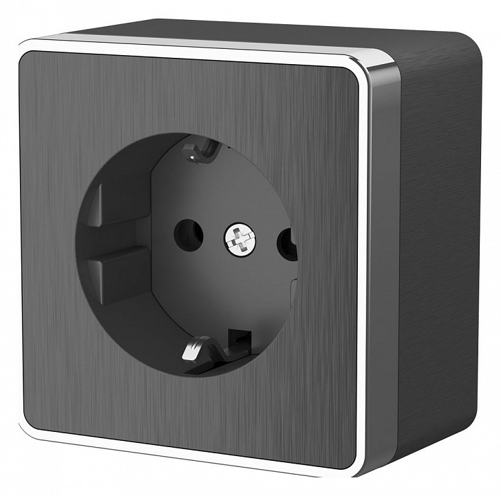 Розетка с заземлением werkel gallant (графит рифленый) w5071004