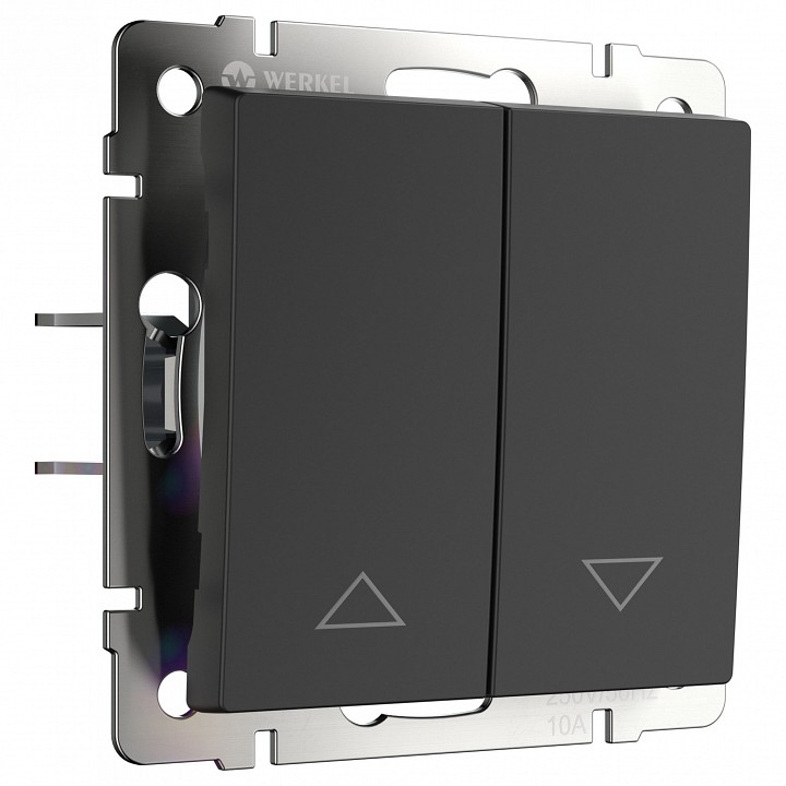 Выключатель для жалюзи без рамки werkel черный w1124508