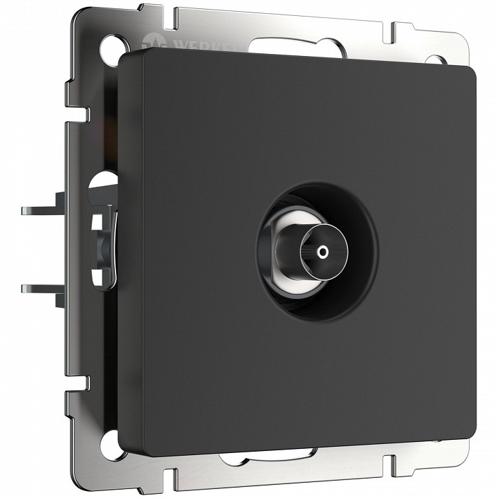 Тв-розетка проходная без рамки werkel черные матовый w1184008