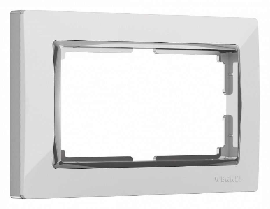 Рамка для двойной розетки werkel snabb (белый/хром) w0081901