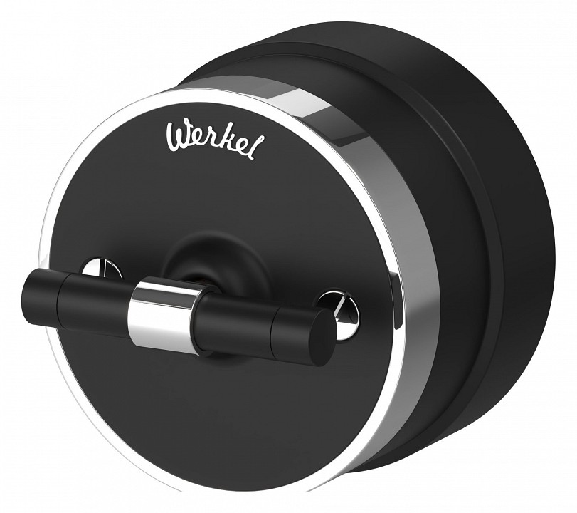 Выключатель одноклавишный с корпусом werkel vintage (черный матовый/хром) w5812051