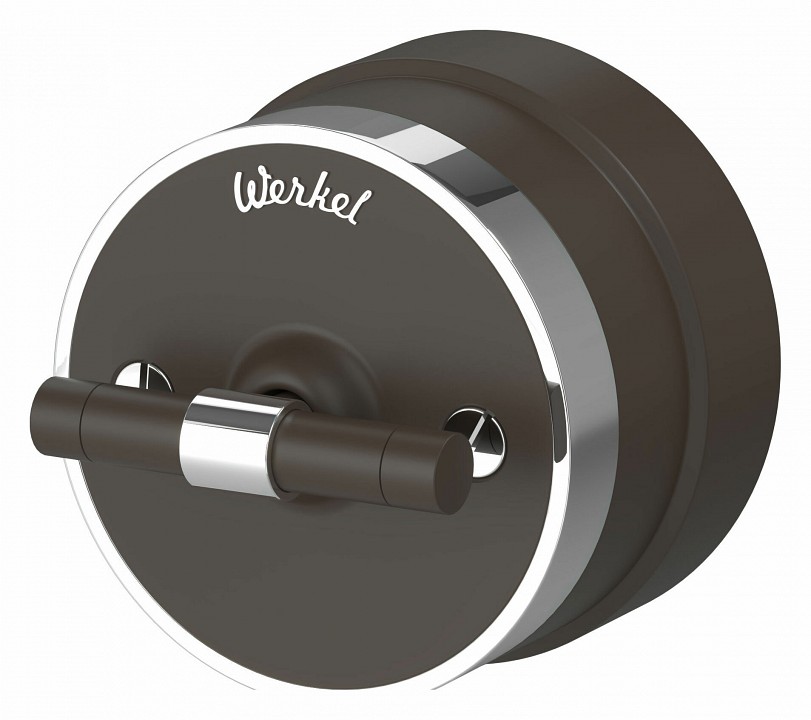 Выключатель одноклавишный с корпусом werkel vintage (мокко матовый/хром) w5812052