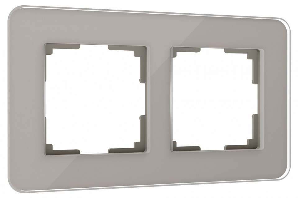 Рамка на 2 поста werkel elite (дымчатый, Стекло) w0022417