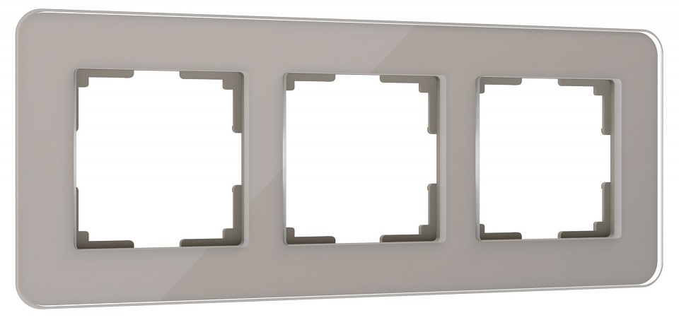 Рамка на 3 поста werkel elite (дымчатый, Стекло) w0032417