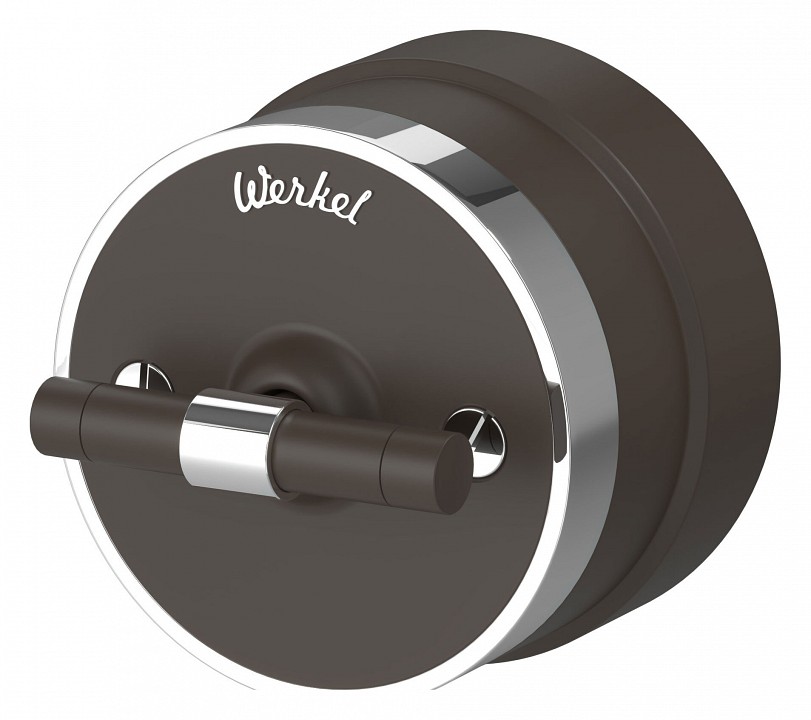Выключатель двухклавишный с корпусом werkel vintage (мокко матовый/хром) w5822052