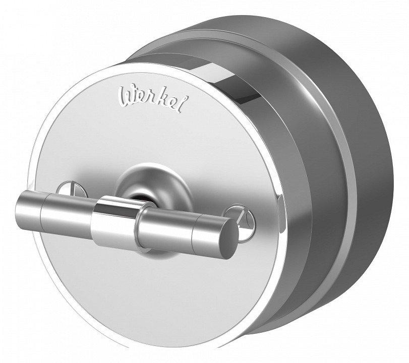 Выключатель двухклавишный с корпусом werkel vintage (серебро матовый/хром) w5822054