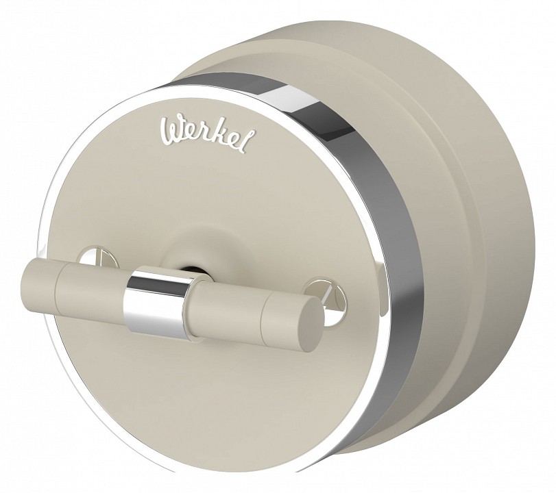 Выключатель двухклавишный с корпусом werkel vintage (слоновая кость матовый/хром) w5822055