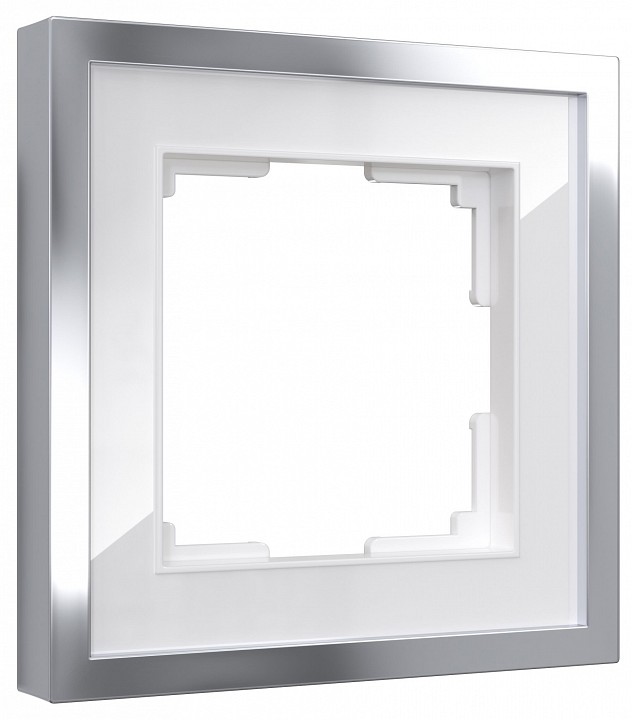 Рамка на 1 пост werkel baguette (белый/серебро) w0012850