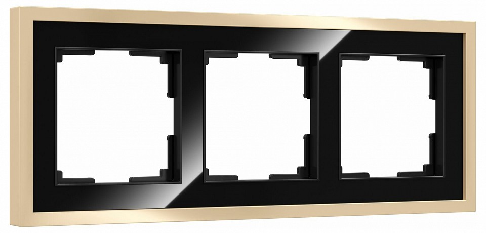 Рамка на 3 поста werkel baguette (черный/латунь) w0032852