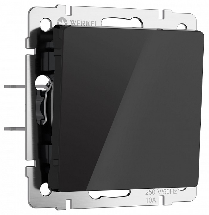 Выключатель одноклавишный без рамки werkel черный акрил w1110048
