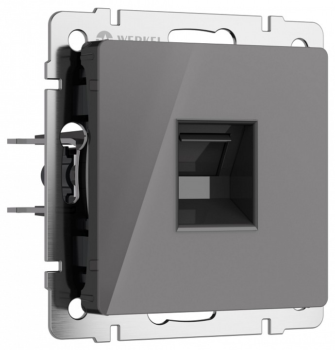 Розетка ethernet rj-45 без рамки werkel графит акрил w1181044