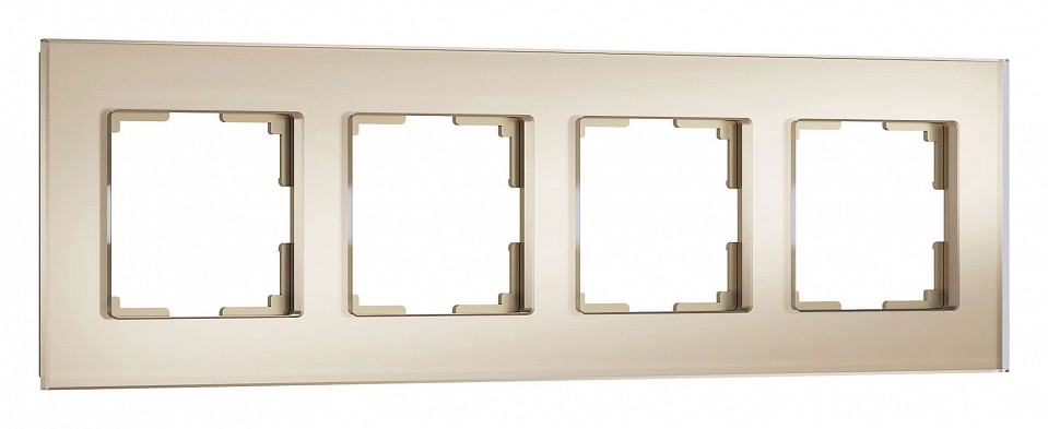 Рамка на 4 поста werkel senso (шампань, Стекло soft-touch) w0043111