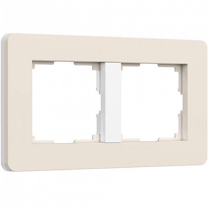 Рамка на 2 поста werkel split (айвори/белый, Soft-touch) w0023066