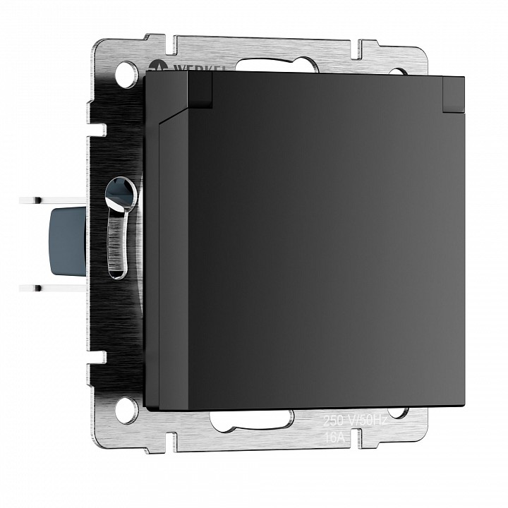 Розетка влагозащищенная с заземлением и со шторкой с крышкой werkel werkel w1171208