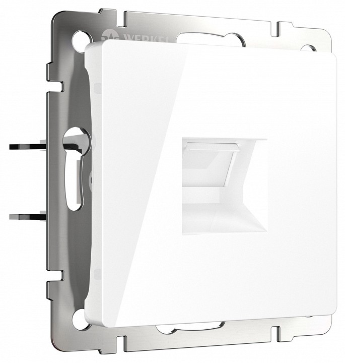 Розетка ethernet rj-45 и со шторками, Без рамки werkel белый w5120101