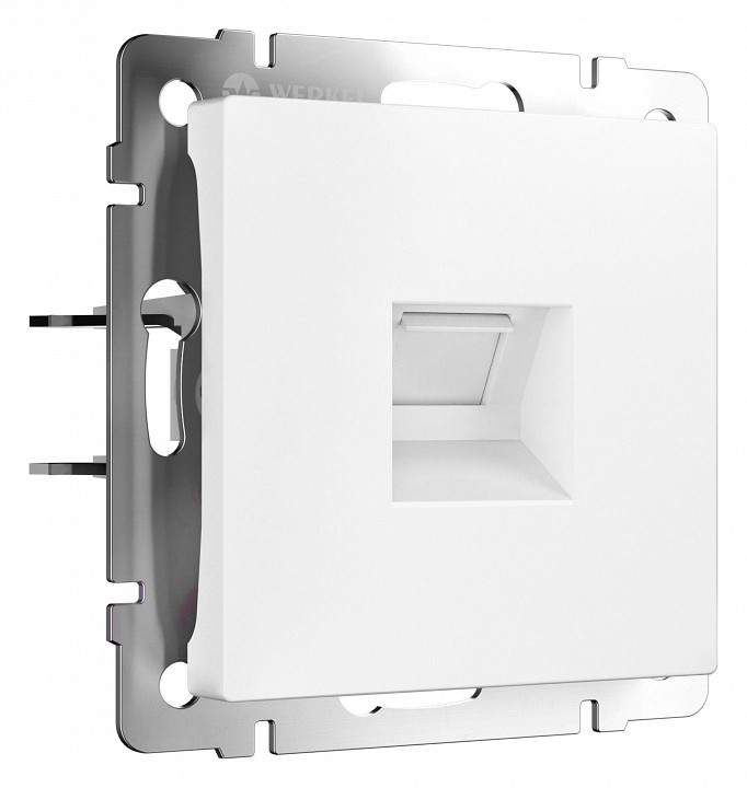 Розетка ethernet rj-45 и со шторками, Без рамки werkel белый матовый w5120001