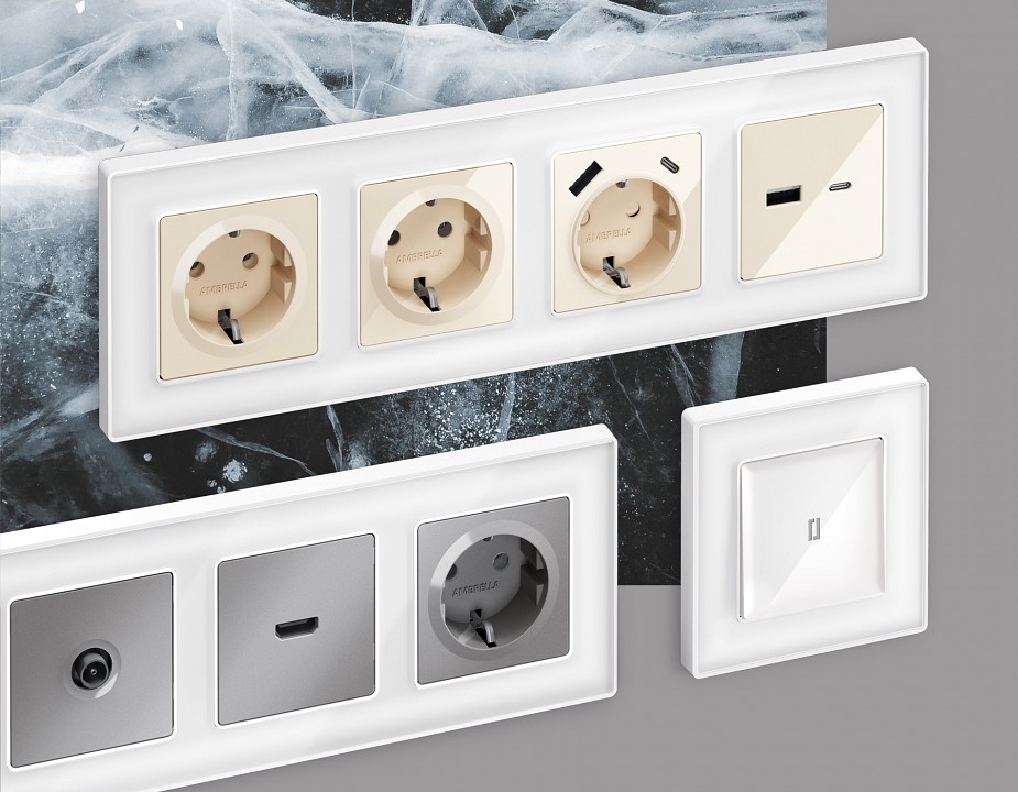 Рамка на 4 поста ambrella volt arctic af580104