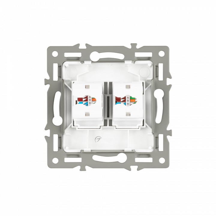Розетка двойная rj-12 и ethernet rj-45, Без рамки arlight sct 045336