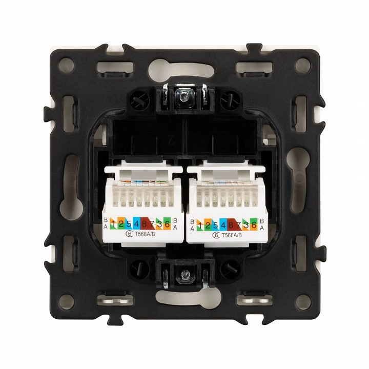 Розетка двойная ethernet rj-45 без рамки arlight sct 054312