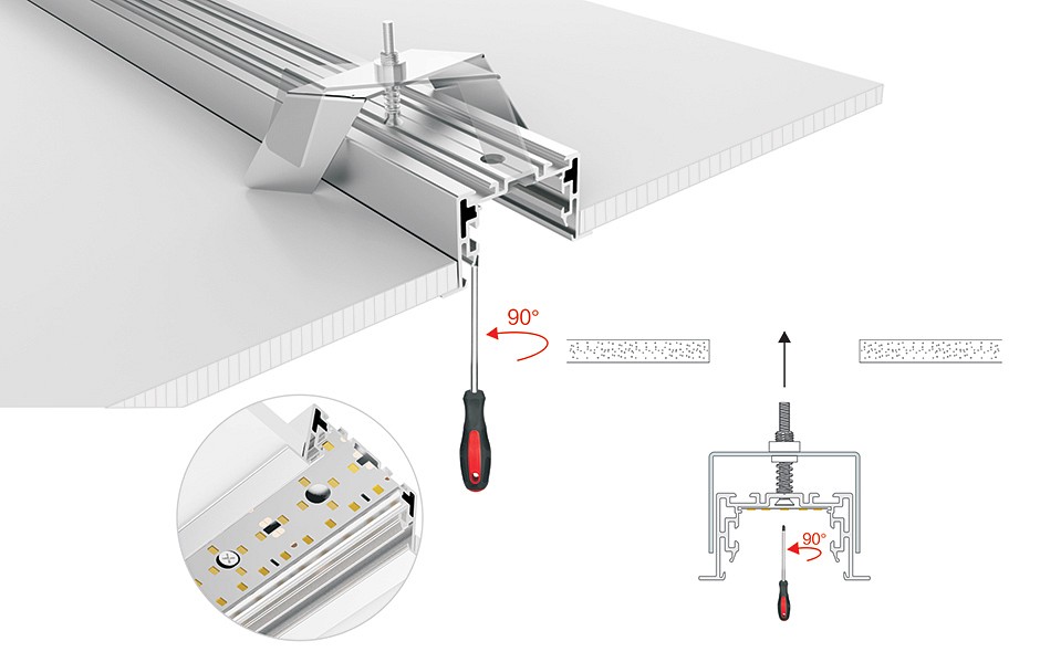 Профиль arlight s2-linia55-f-2500 anod+opal 021176