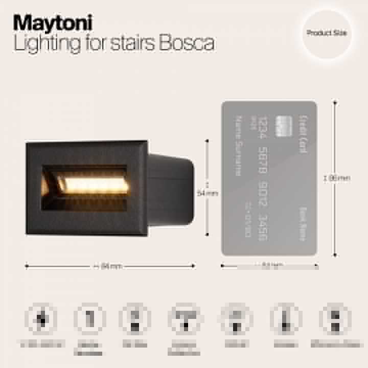 Встраиваемый светильник maytoni bosca o045sl-l3b3k