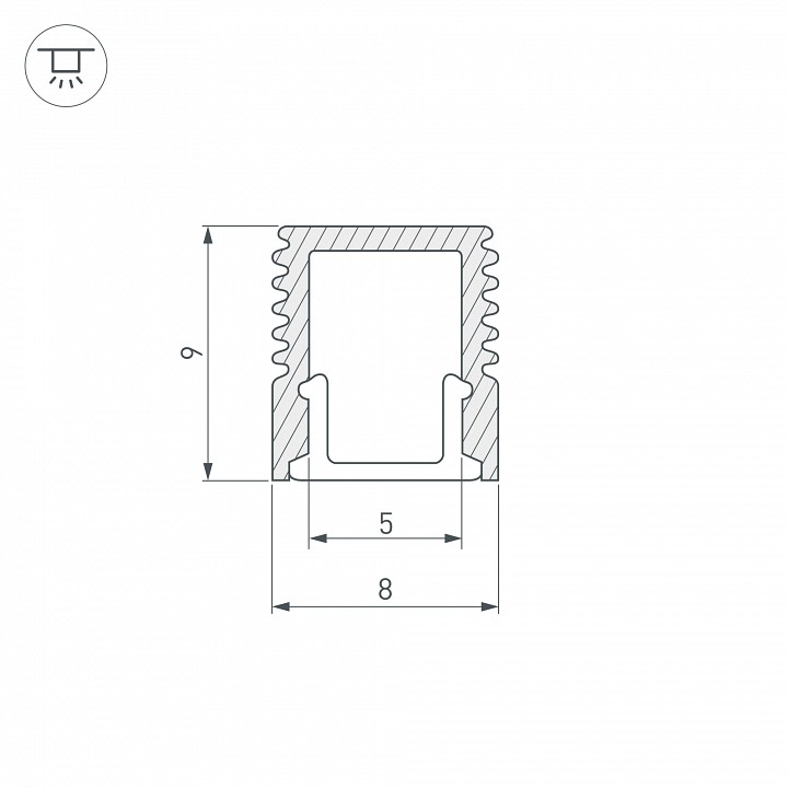 Профиль встраиваемый arlight sl-mini-8-2000 anod 019322