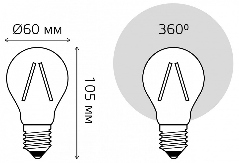 Лампа светодиодная gauss filament e27 15вт 4100k 102902215