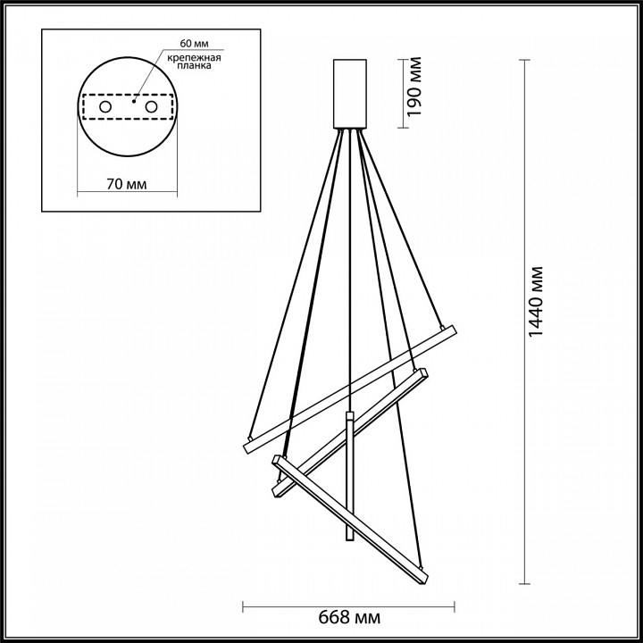 Подвесной светильник odeon light cometa 3860/48b