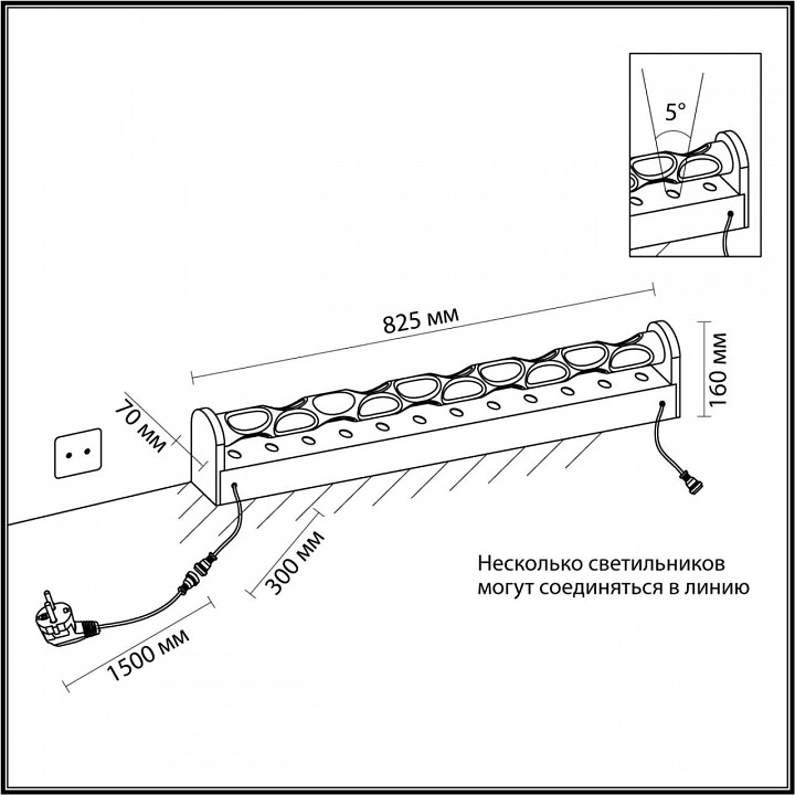Торшер odeon light waterfall 7027/16fl