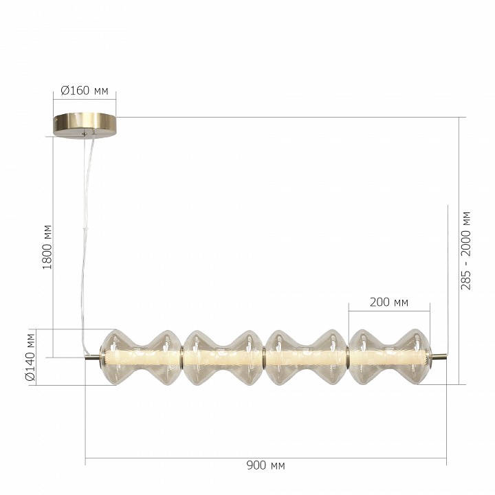 Подвесной светильник st-luce spine sl6136.223.01