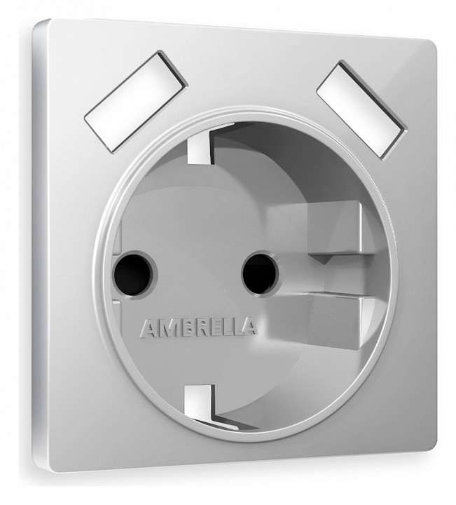 Накладка для розетки с заземлением и со шторками и 2хusb type a ambrella volt quant ap4090