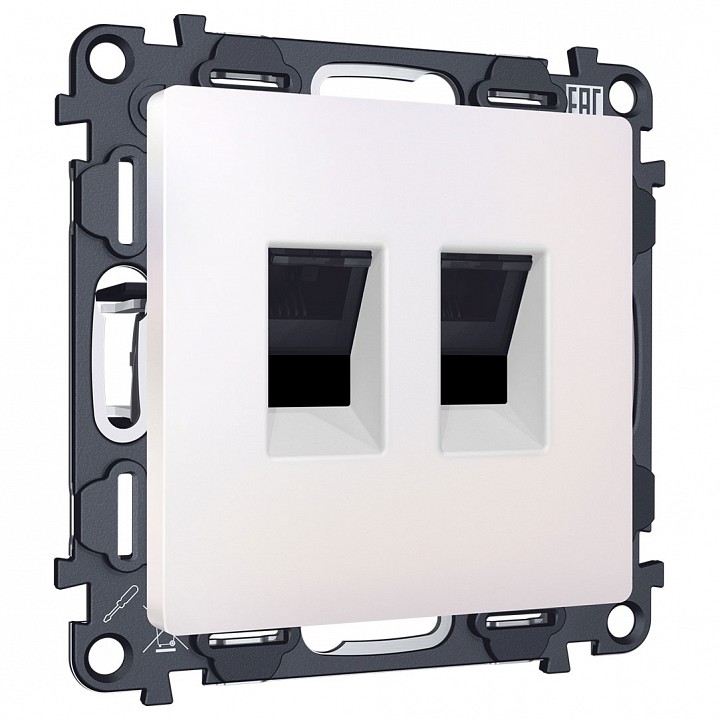 Розетка двойная ethernet rj-45 без рамки ambrella volt ma ma212110