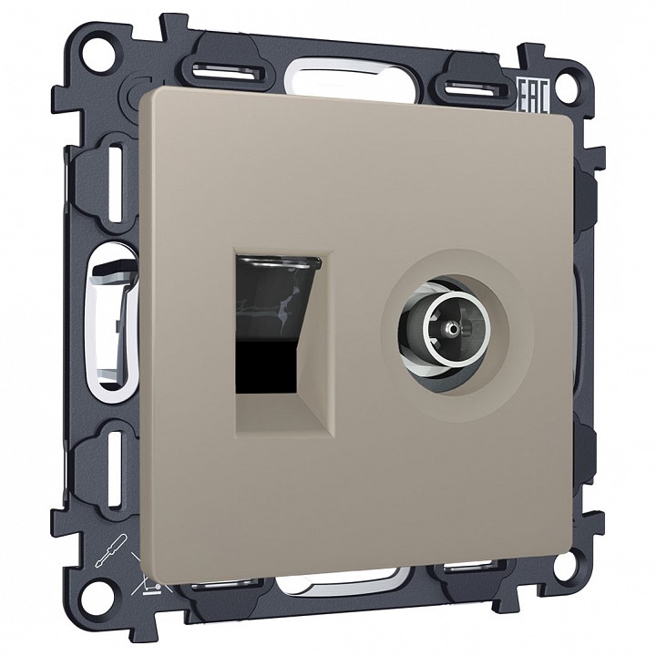 Тв-розетка и розетка ethernet rj-45 без рамки ambrella volt alfa ma372510