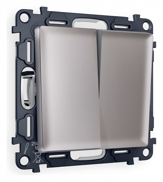 Выключатель проходной двухклавишный ambrella volt alfa ma503020