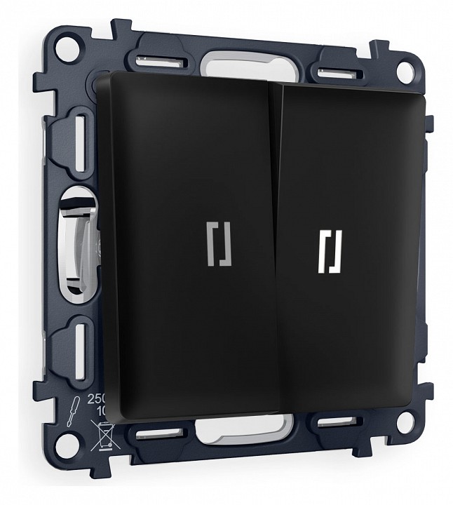 Выключатель проходной двухклавишный с подсветкой ambrella volt alfa ma804035