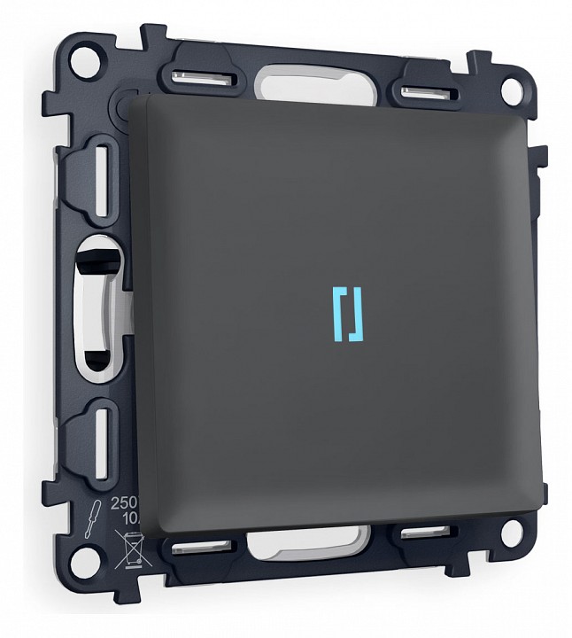 Выключатель одноклавишный с подсветкой без рамки ambrella volt alfa ma902020