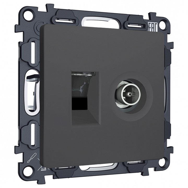 Тв-розетка и розетка ethernet rj-45 без рамки ambrella volt alfa ma912510