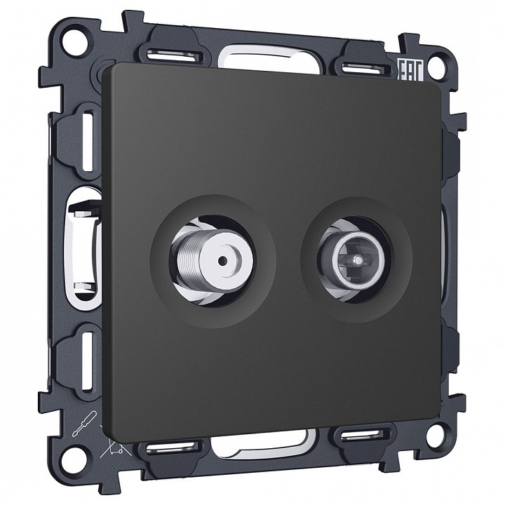 Тв-розетка и sat-розетка оконечная без рамки ambrella volt alfa ma913310