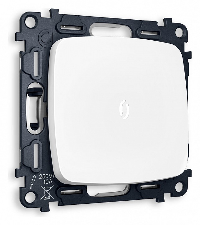 Выключатель одноклавишный с подсветкой без рамки ambrella volt omega mo122015