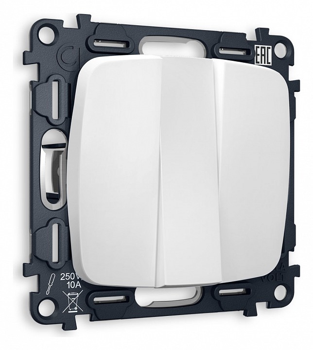 Выключатель трехклавишный без рамки ambrella volt omega mo125010