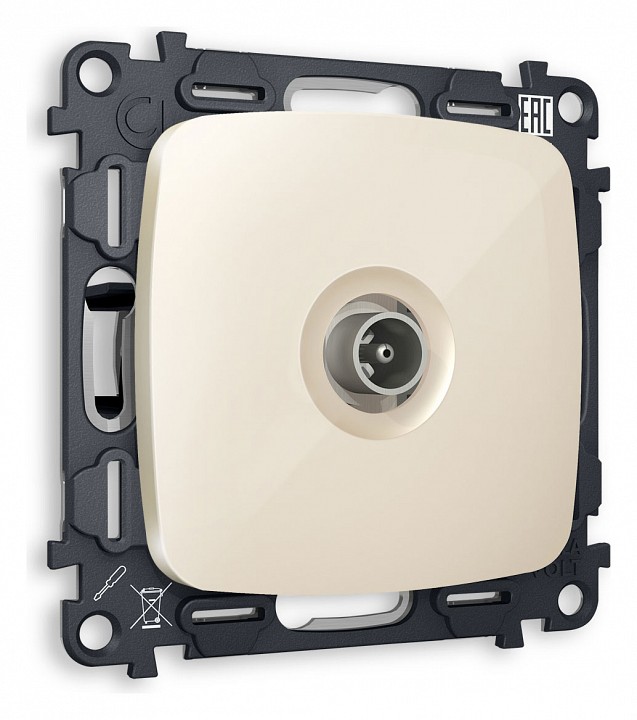 Тв-розетка проходная без рамки ambrella volt omega mo313030