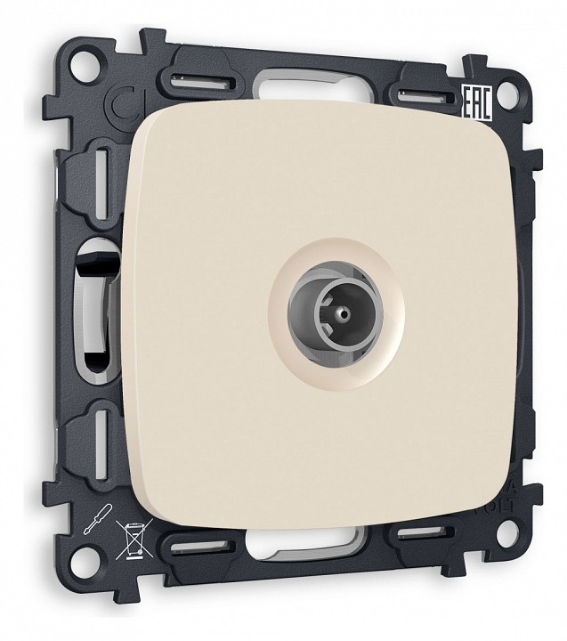 Тв-розетка проходная без рамки ambrella volt omega mo333030