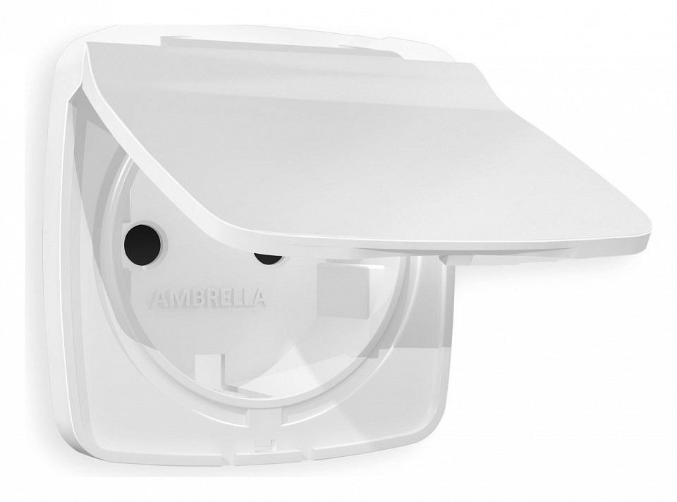 Накладка для розетки влагозащищенной с заземлением и со шторками с крышкой ambrella volt quant op1280