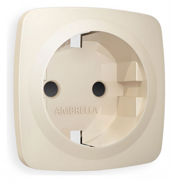 Накладка для розетки с заземлением и со шторками ambrella volt quant op3270